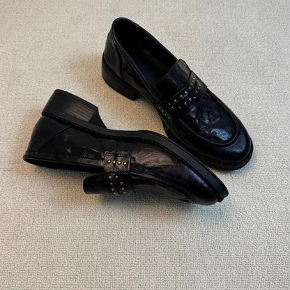Damen Mokassins Elegant Nieten Schuhe Modisch