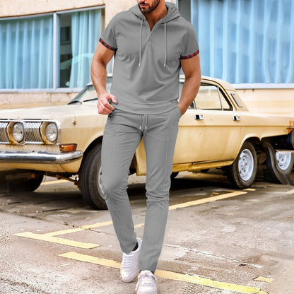 Herren Sportset Kapuze mit Taschen Ergonomisch Modern