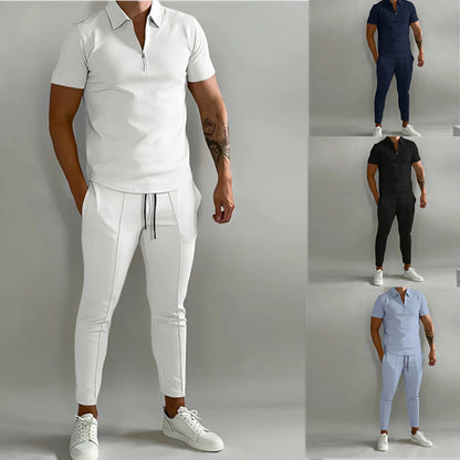 Herren Sportanzug Modern SlimFit Kurzarm Poloshirt - BerlinGlamour