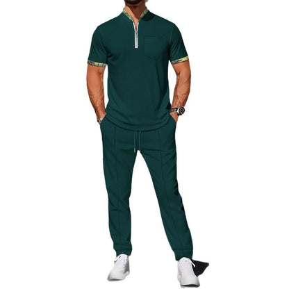 Herren Freizeitanzug Modern Stehkragen Reißverschluss