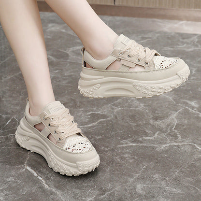Damen Sport-Sneaker Plateau Atmungsaktiv Modern