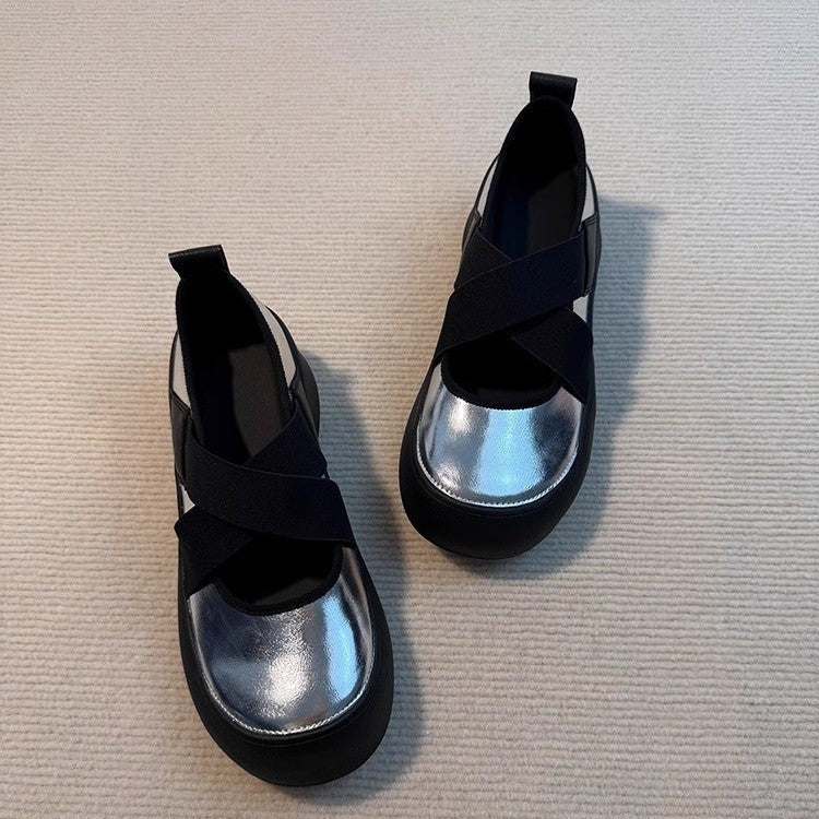 Damen Ballerinas Komfort Sohle Elastisch Weich
