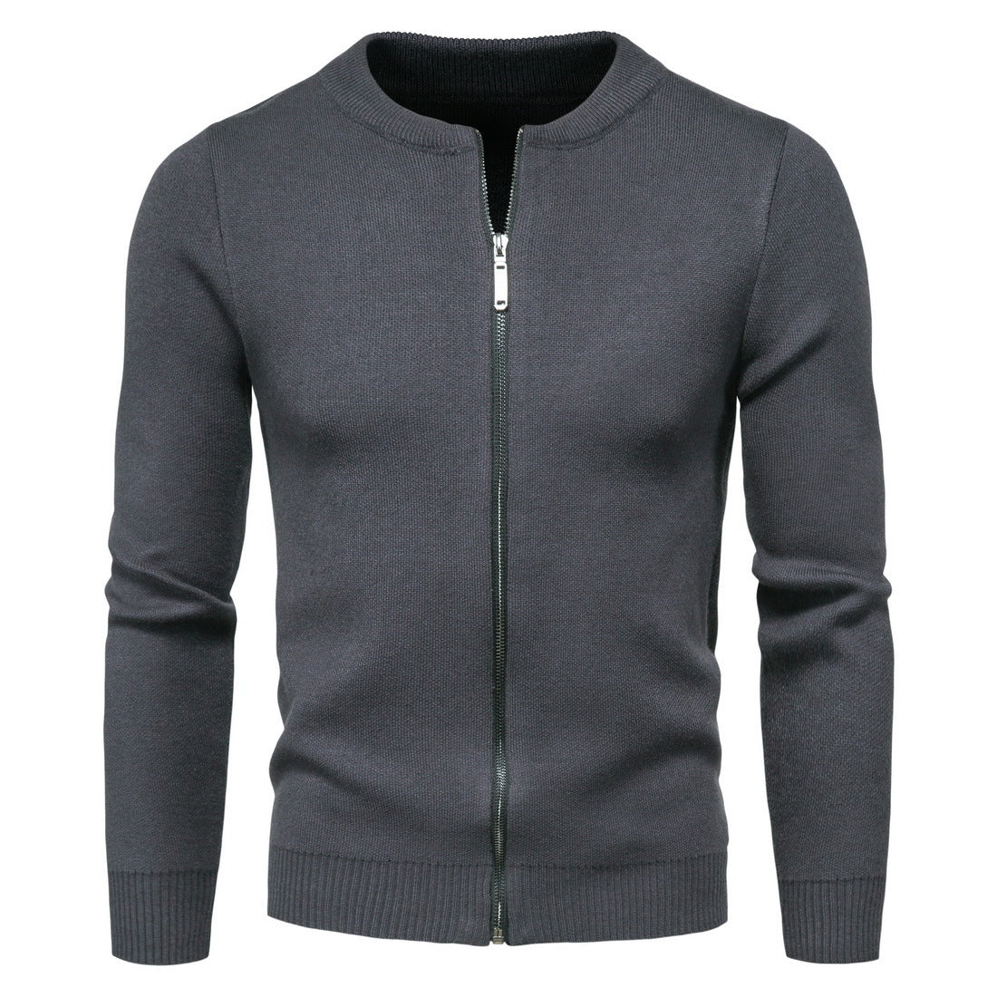 Herren Strickjacke Modern mit Zipper und Hochkragen