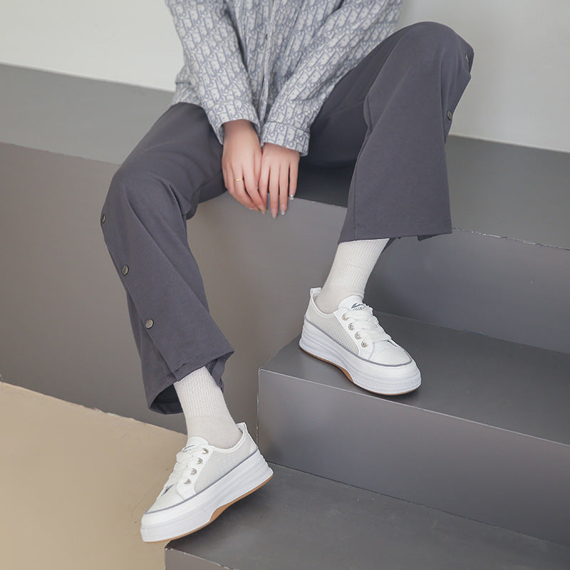 Damen Plateausneaker Sportlich Atmungsaktiv Rutschfest