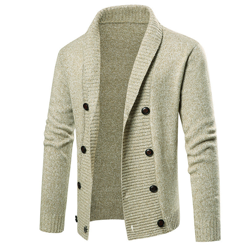Herren Strickjacke Modern Mit Knöpfen Großes Revers - BerlinGlamour