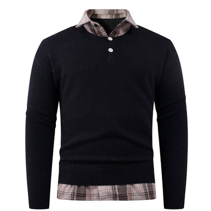 Herren Pullover Mit Hemdkragen Elegantes Design