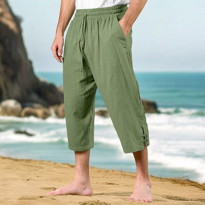 Herren Strandhose Bequem Mit Seitenschlitzen Sommer