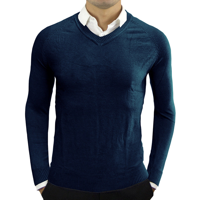 Herren Feinstrick Pullover V-Ausschnitt Modern Elegent - BerlinGlamour