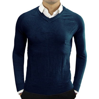 Herren Feinstrick Pullover V-Ausschnitt Modern Elegent - BerlinGlamour