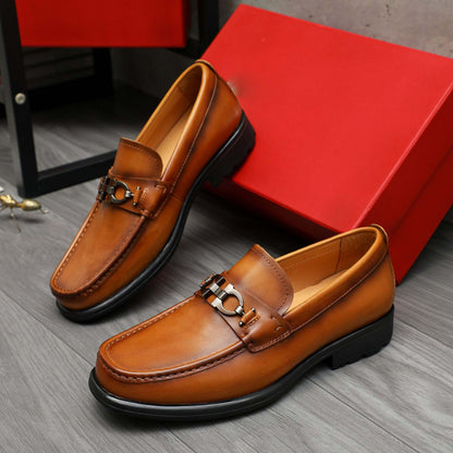 Herren Mokassins Metall Akzent Modern Lederschuhe