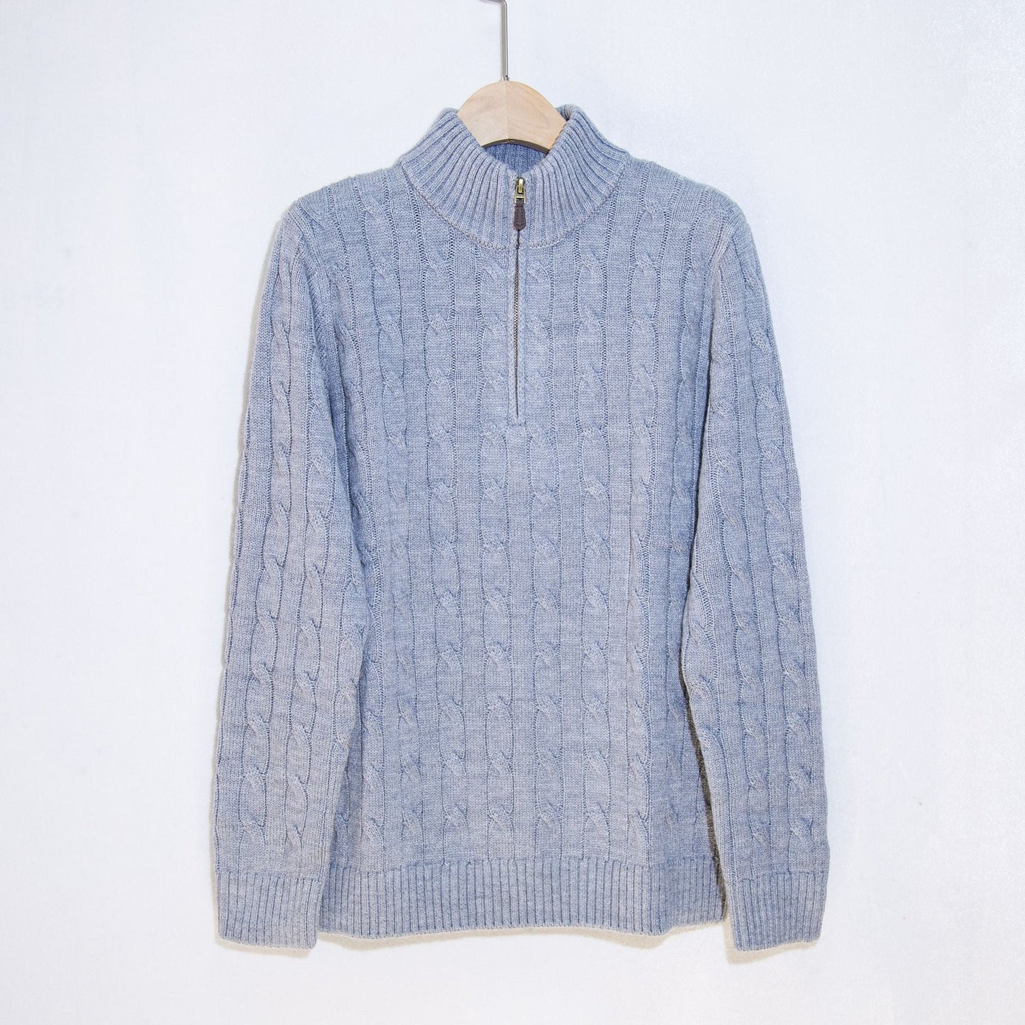 Herren Strickpullover Eleganter Zopfmuster Mit Reißverschluss