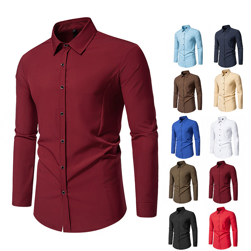 Herren Langarmhemd Elegant Slim Fit Modern