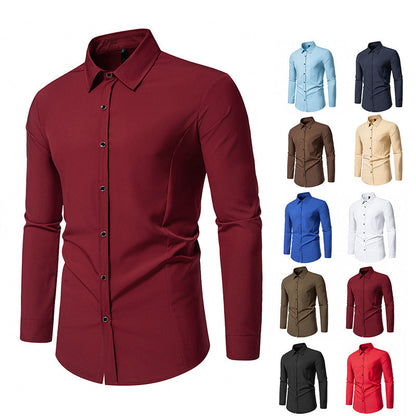 Herren Langarmhemd Elegant Slim Fit Modern