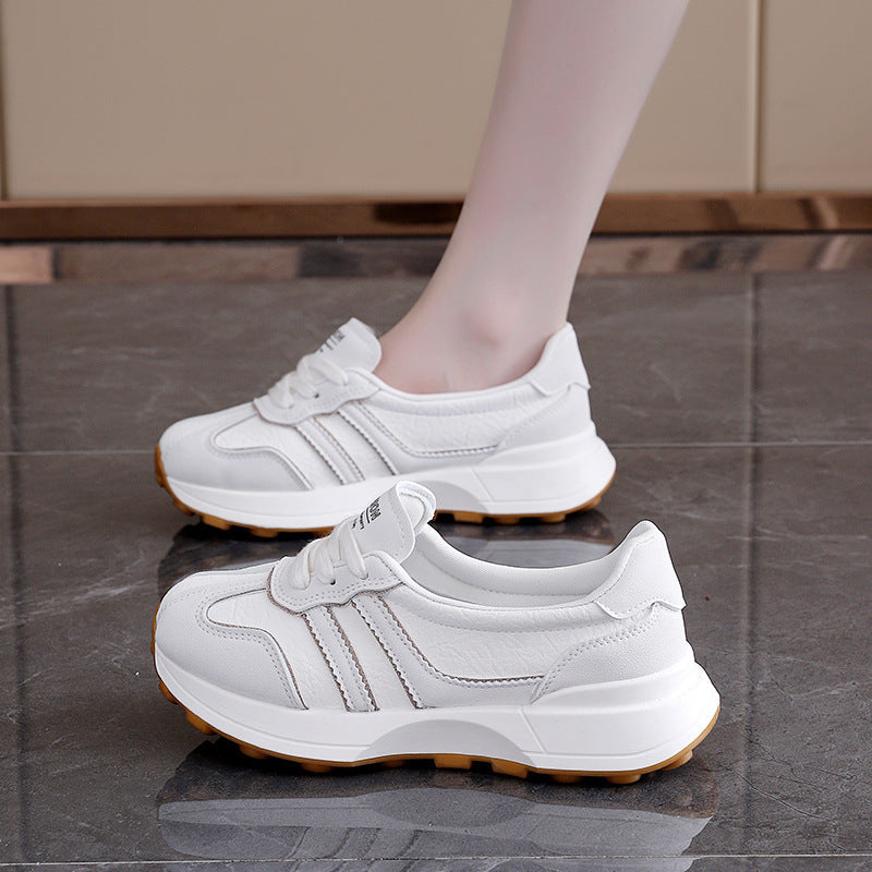 Damen Sneaker Sportlich Komfortabel Laufschuhe Weiße Sohle