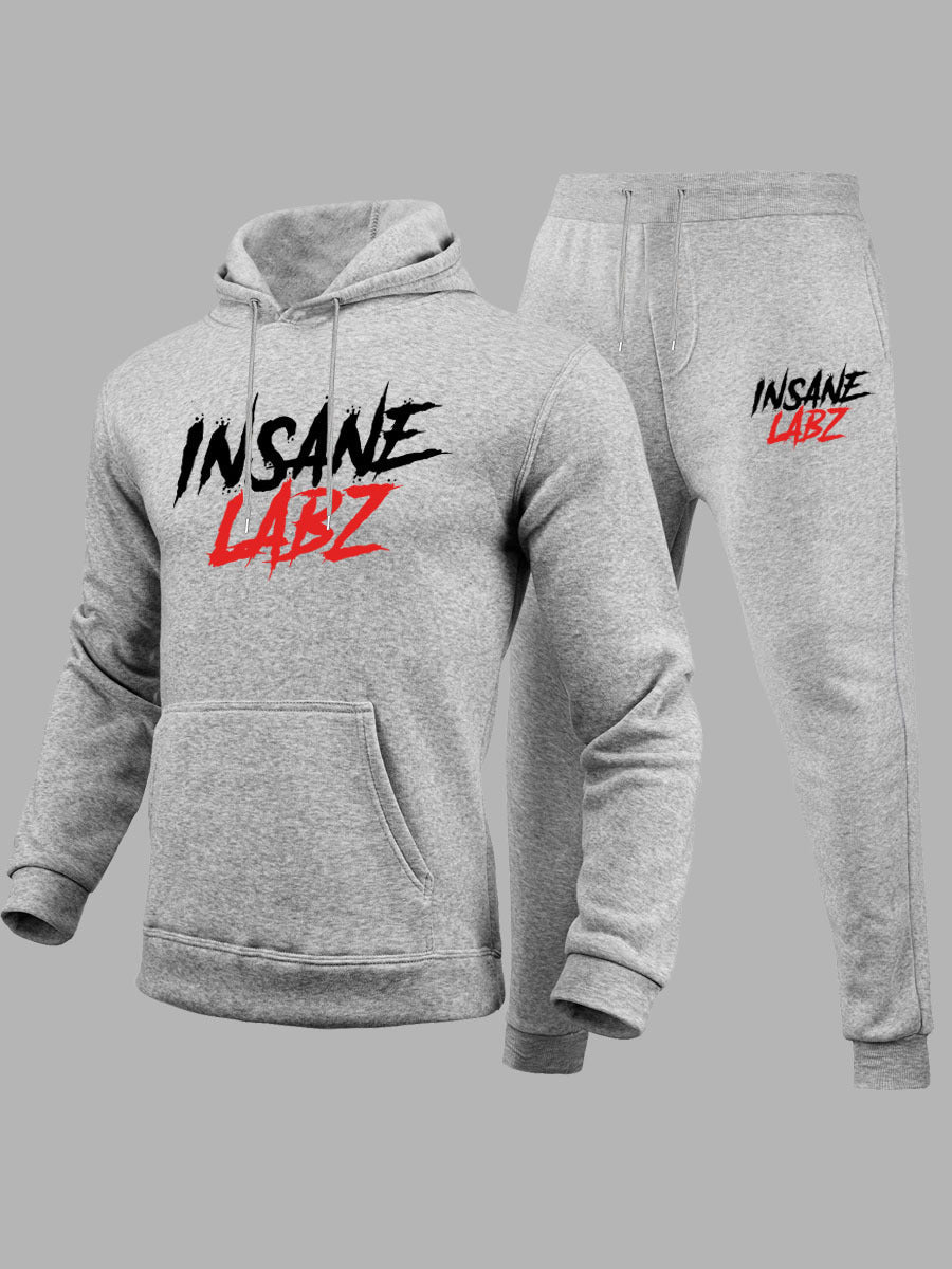Herren Hoodie Jogginghose Set Sportlich mit Logo