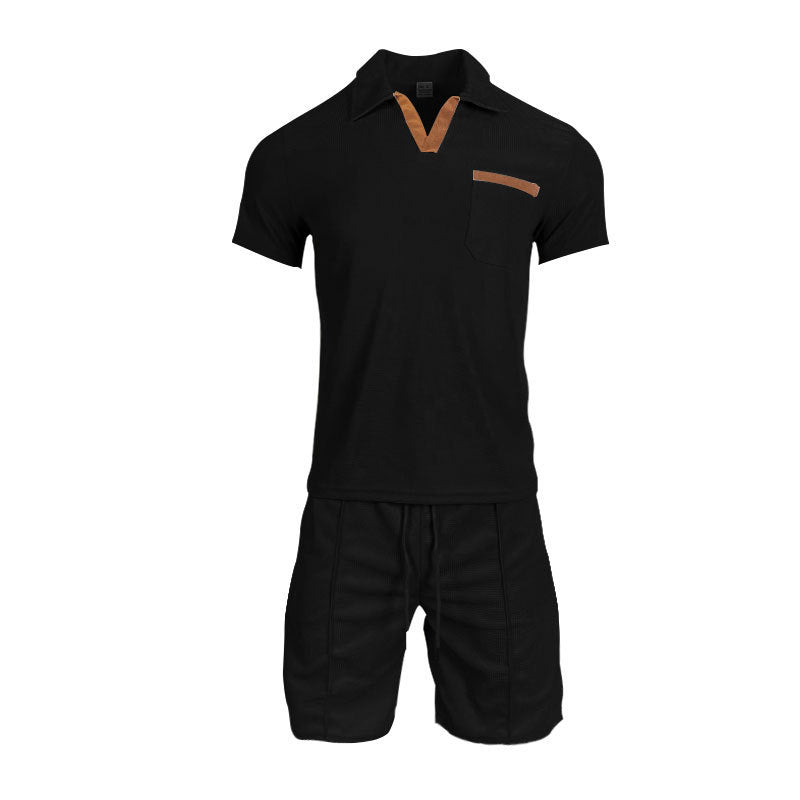 Herren Sportshirt Kurzarm mit Tasche und Laufshorts