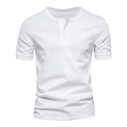 Herren Kurzarm-Shirt mit Knöpfen Bequem Modern