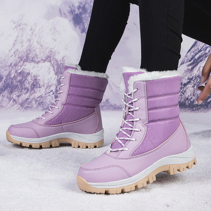 Damen Winterstiefel Gefüttert Rutschfest Hoch Schaft