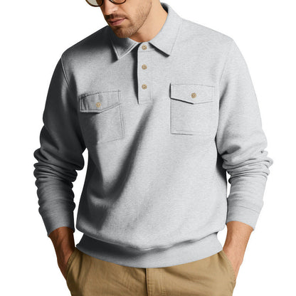 Herren Pullover Lässig Mit Pattentaschen Groß