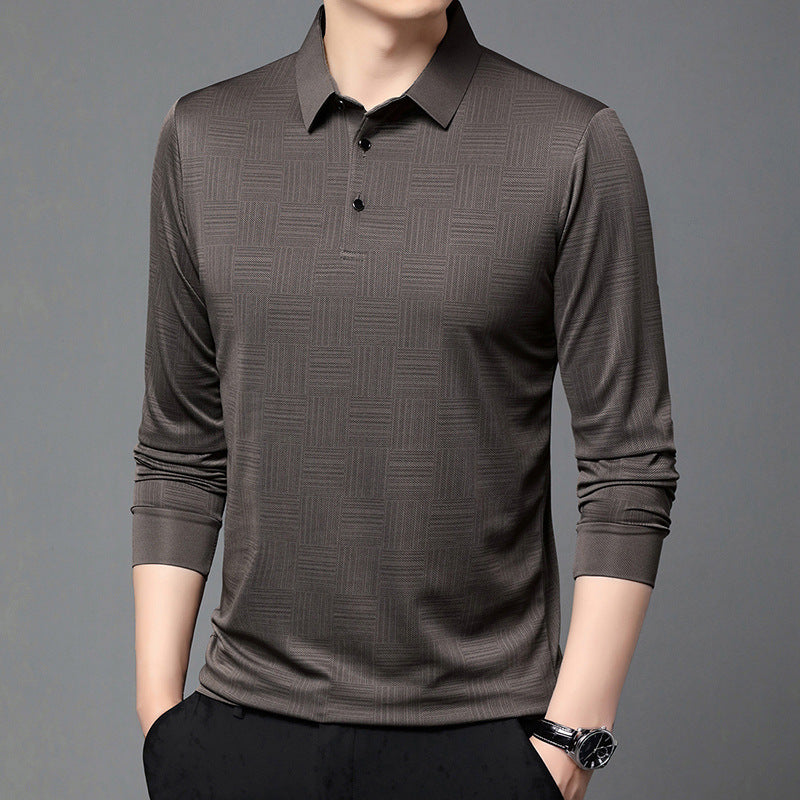 Herren Poloshirt atmungsaktiv mit geometrischem Muster Modern