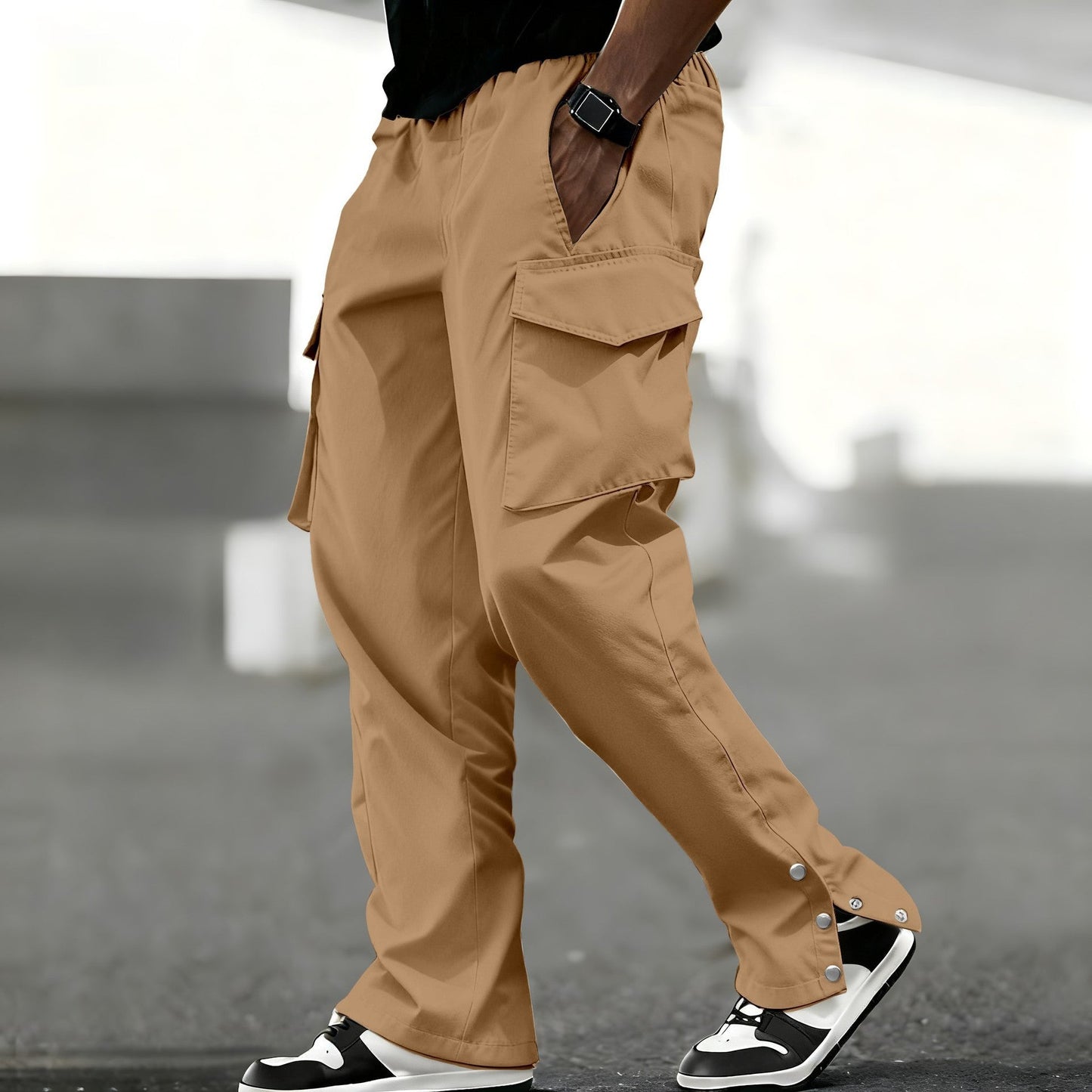 Herren Cargo-Hose mit vielen Taschen und elastischem Bund