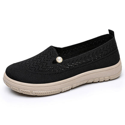 Damen Slip-On Schuhe Elegantes Design Perlenschmuck
