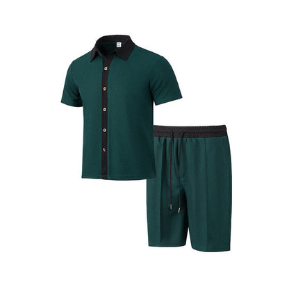 Herren Freizeit Set Kurzarmhemd mit Shorts Modern