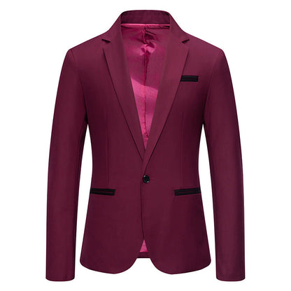 Herren Blazer Elegant Modern Slim Fit Schwarzer Anzug