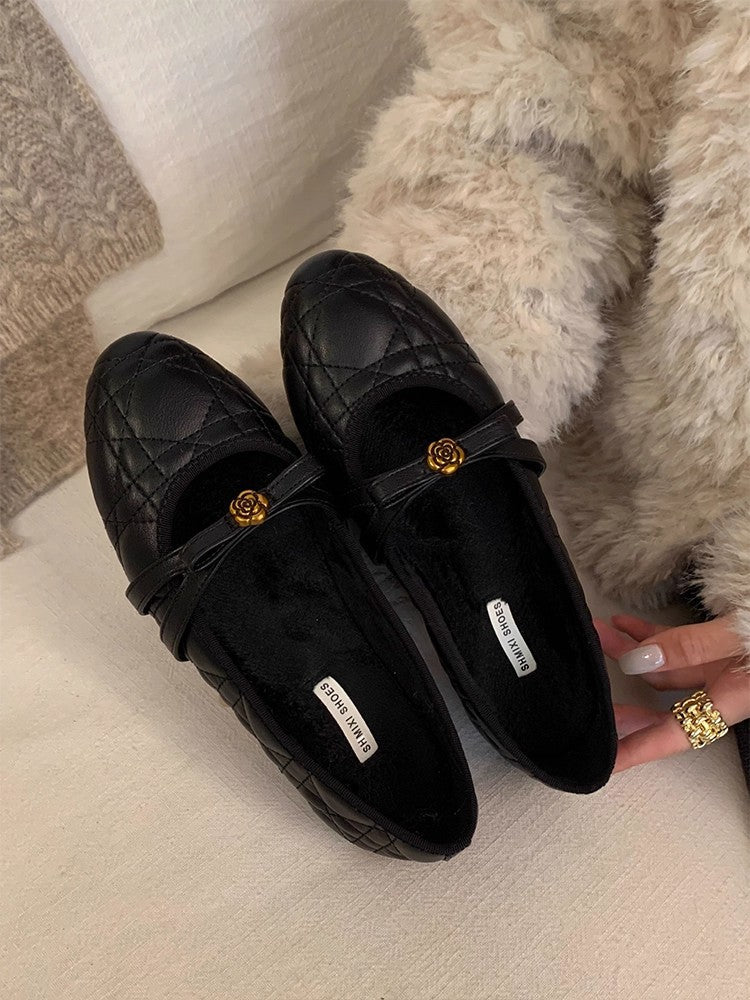 Damen Ballerinas Elegante Schuhe mit Riemen Optik