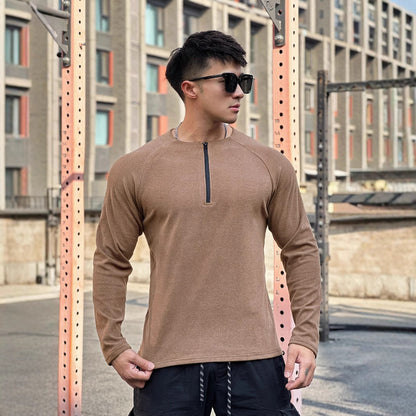 Herren Funktionsshirt Atmungsaktiv Reißverschluss Sportlich
