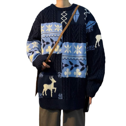 Grobstrickpullover Damen Gemustert Trendig Modern