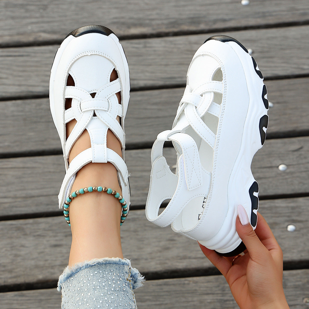 Damen Sneaker Sandalen Bequem atmungsaktiv Sommer
