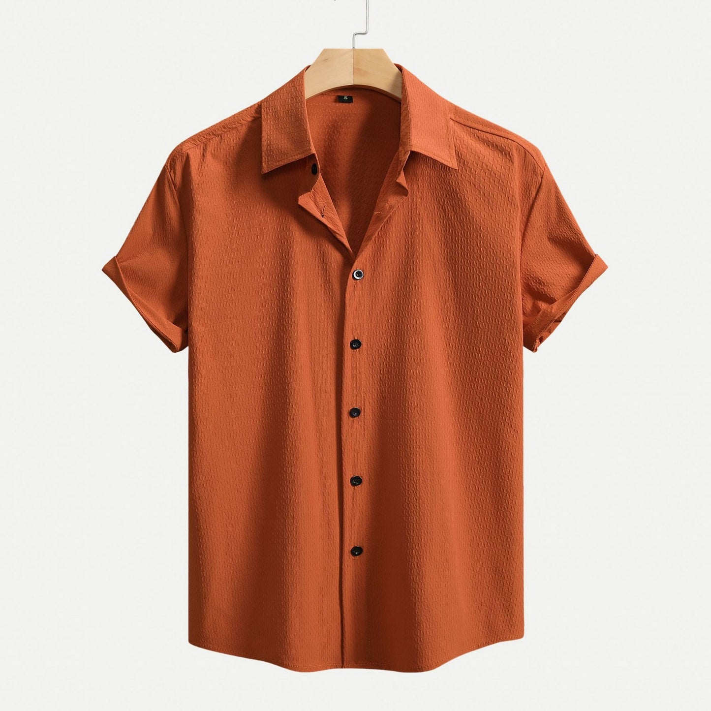 Herren Hemd Kurzarm Elegant Struktur Design