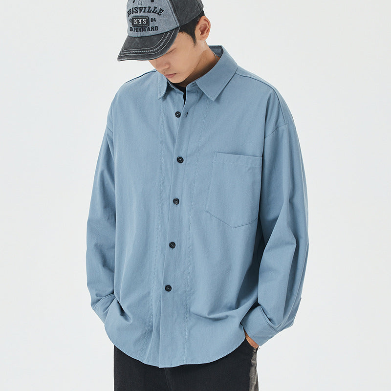 Herren Langarmhemdjacke Leicht Lässig Modern - BerlinGlamour