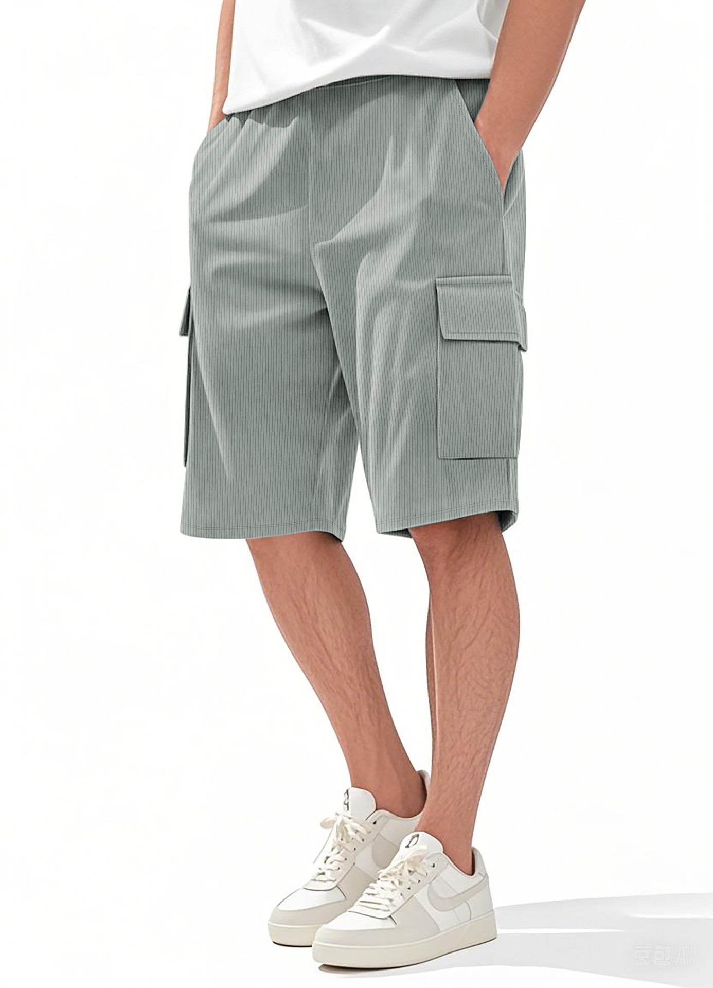 Herren Cargo Shorts Modern Streifen Design Praktisch