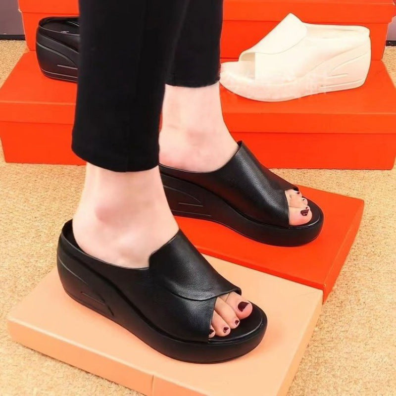 Damen Plattform-Sandalen Hochzeitsschuhe Komfortable Keilabsatz Schuhe - BerlinGlamour
