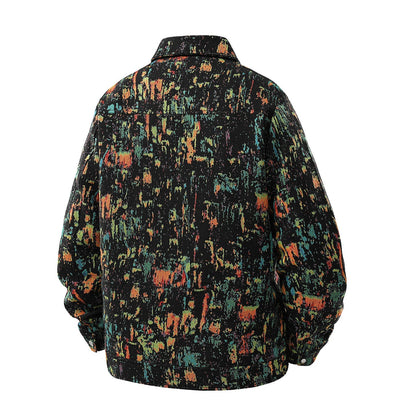Herren Lederjacke Patchwork Design Modern Lässig