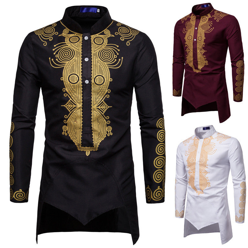 Herren Hemd Langarm Modern Ethno Design - BerlinGlamour