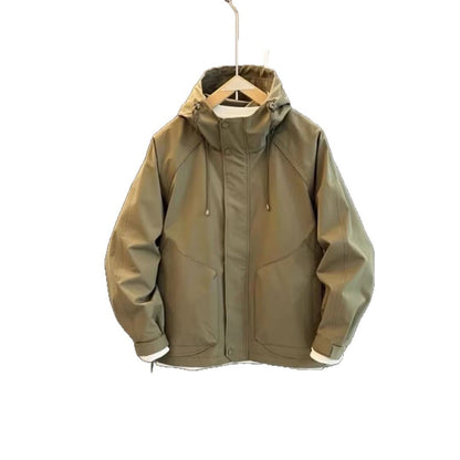 Herren Wetterjacke Verstellbare Kapuze Wasserdicht Outdoor