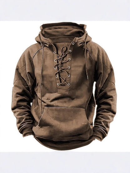 Herren Kapuzenpullover Weich Warm Schnürdesign Modern