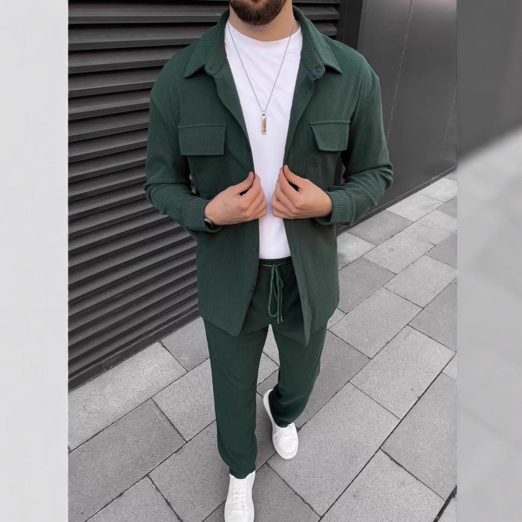Herren Freizeithose Mit Hemd Modern Style
