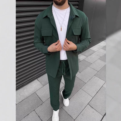 Herren Freizeithose Mit Hemd Modern Style
