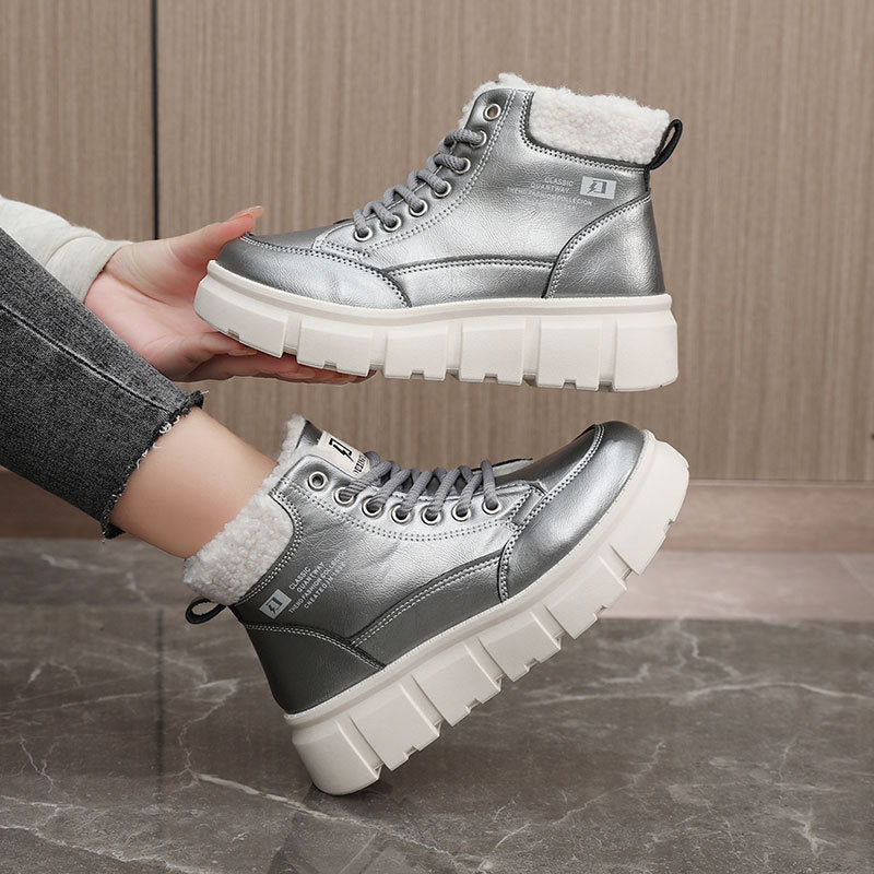Damen Winterstiefel High-Top Isoliert Rutschfest