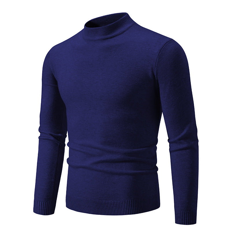 Herren Pullover Feinstrick Hochkragen Elastisch