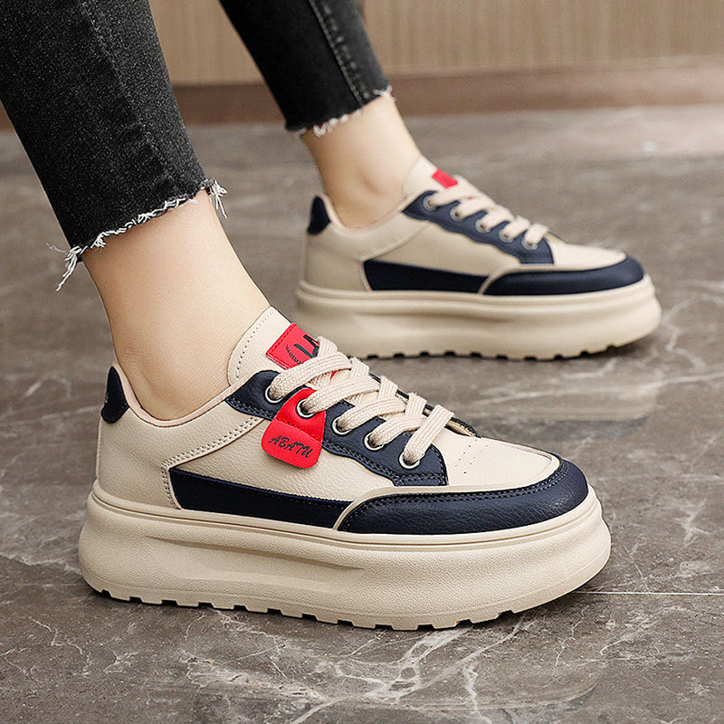 Damen Plateau Sneaker Hoch Modisch Komfortabel