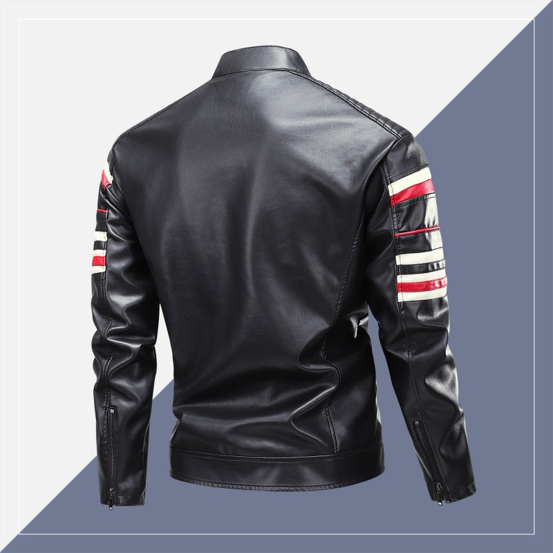 Lederjacke Herren Lässig mit Taschen Schwarz Modern - BerlinGlamour