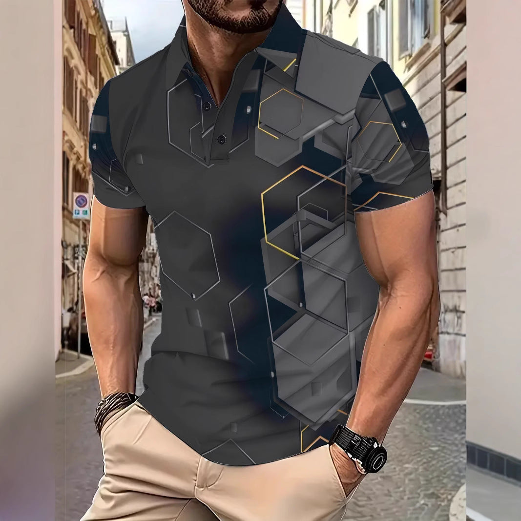 Herren Poloshirt Modern Geometrisch Stylish - BerlinGlamour