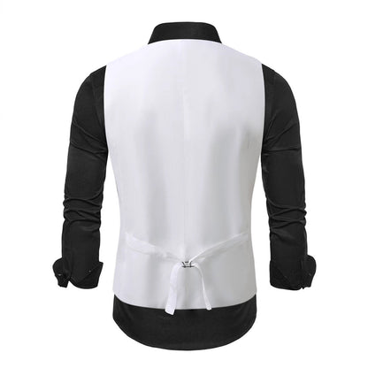 Herren Weste Pailletten Glamour Festlich Schwarz