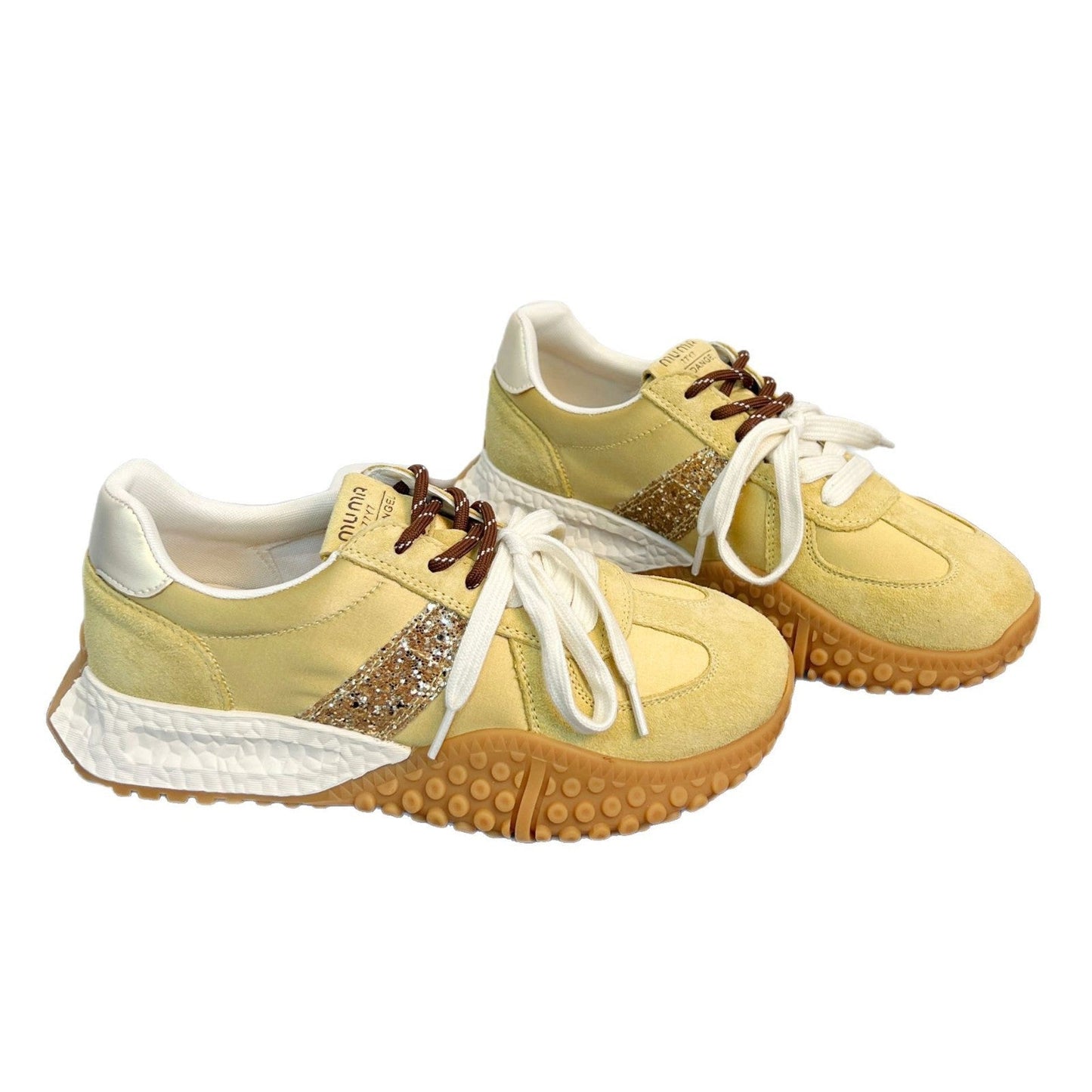 Damen Sneaker Sportlich Glitzer Schuhe Rutschfest