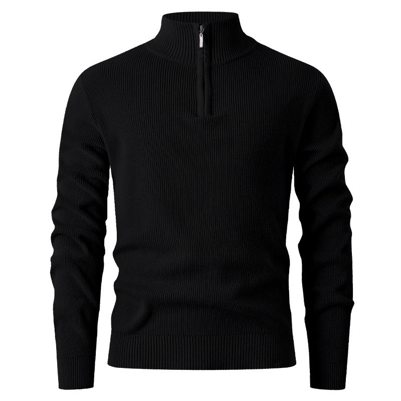 Herren Strickpullover Stehkragen Modern Reißverschluss